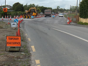 Temporary Road Surface - Please Drive Slowly